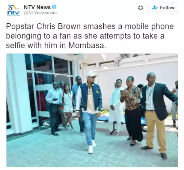 #DeportChrisBrown Trending After Chris Brown Allegedly Smashed Fan